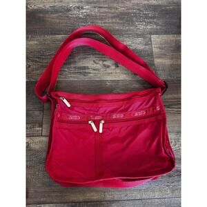 LESPORTSAC Deluxe Everyday Expandable Crossbody Dbl Compartment Red